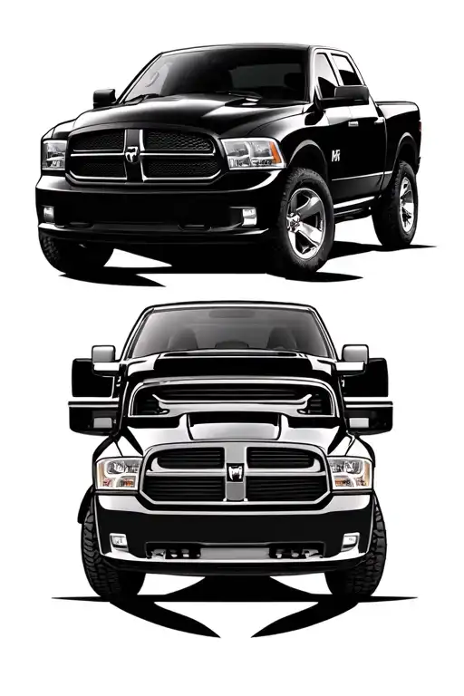 Black 2010 Dodge Charger Rt And A Black 2015 Ram 1500