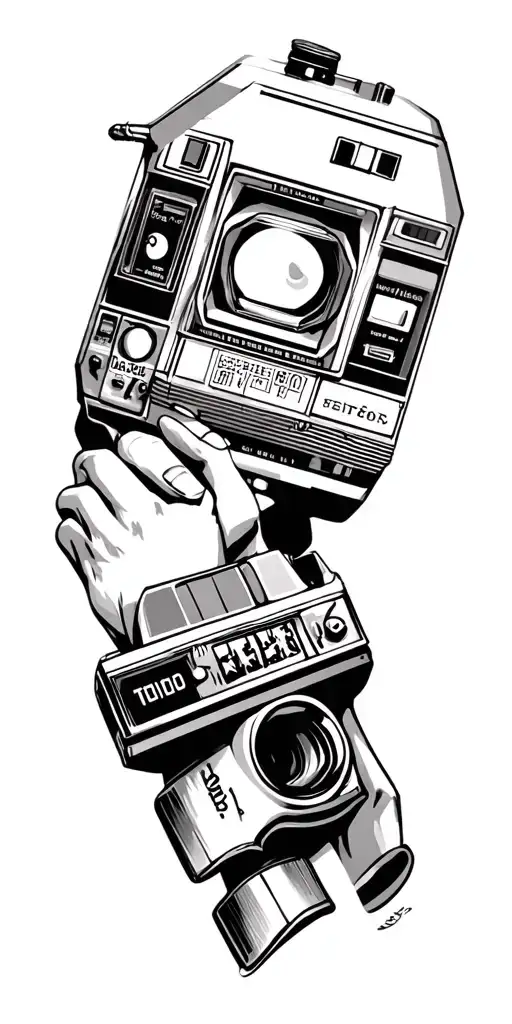 80S Movies Tattoo With Black