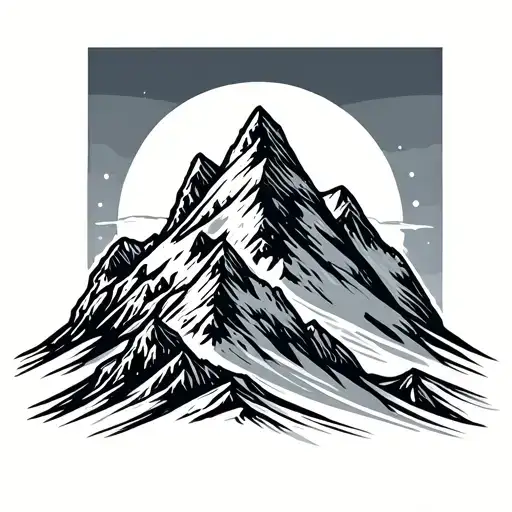 Ski's With A Mountain Peak Surrounded