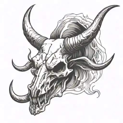 Simple Long Horn Bull Scull