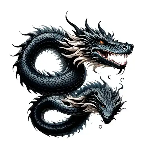 Water Dragon And Water Snake Wrapped