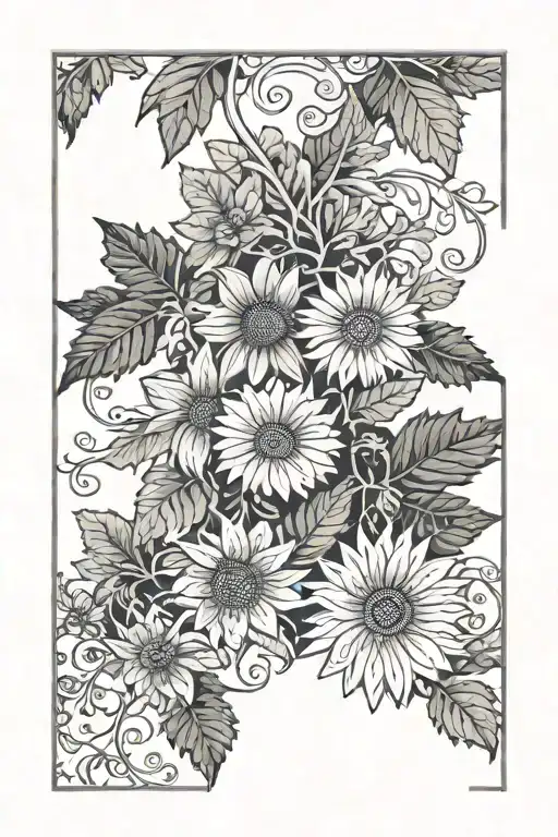 Grape Vine Oak Leaves Hops Gerber Daisy Paisley Ferns