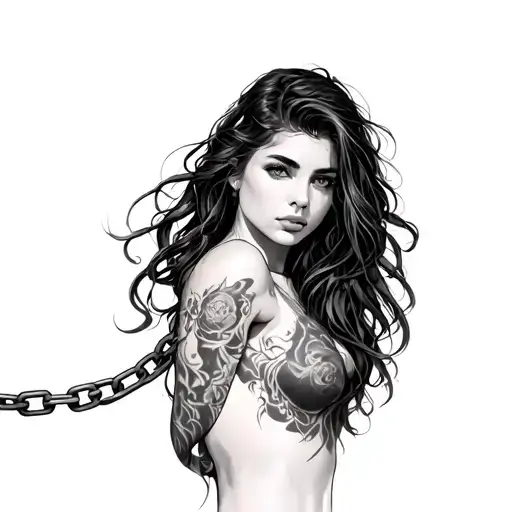 Broken Chain Around Her Forearm