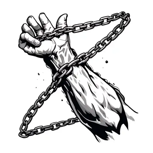 Broken Chain Around Left Forearm With