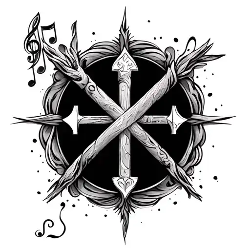 Religious Symbols Merging With Musical