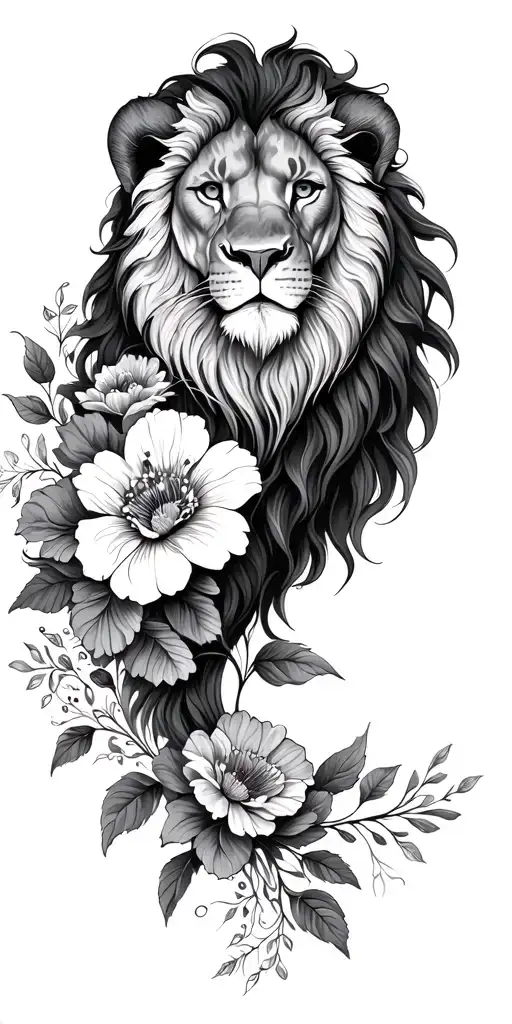 Lion And Flowers Wrapping