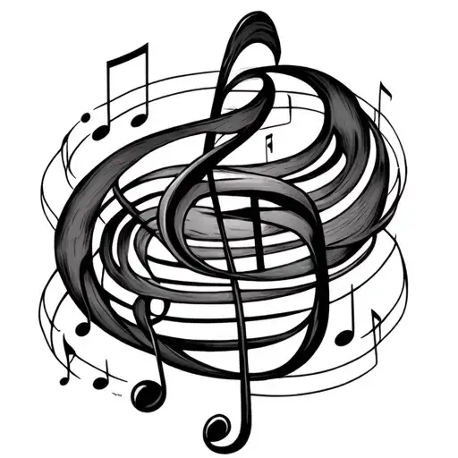 Theatre Music Note Intertwined