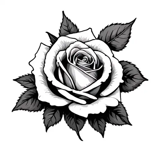 Whole Rose Tattoo Design