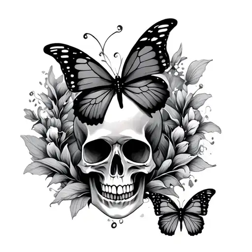 Skull And Butterfly