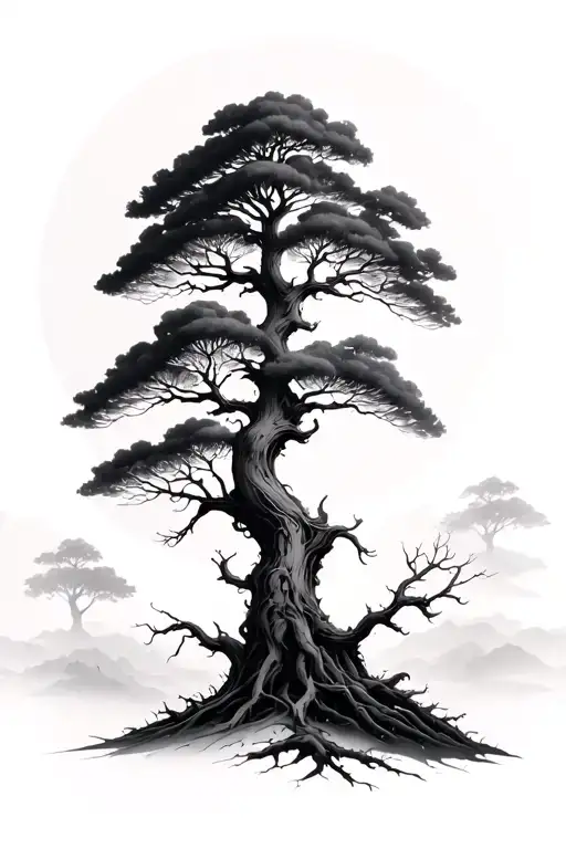 Interconnected Nature Elements Like Trees