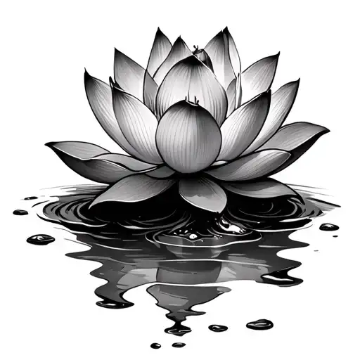 Lotus Flower Emerging From Mud