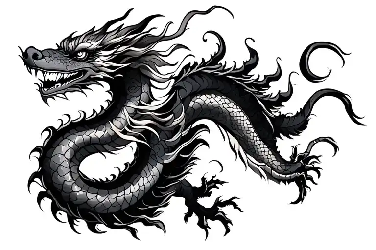 Chinese Dragon Intertwined