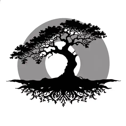 A Tree Of Life Design With Intertwined Initials Representing Your Growth And Journey Together