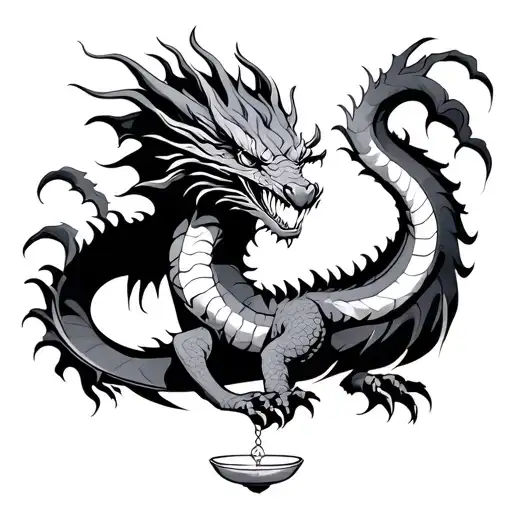 Dragon Representing Balance Of Life