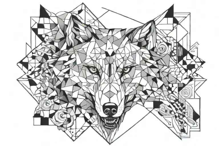 Life And Wolf Geometric Design Incorporating