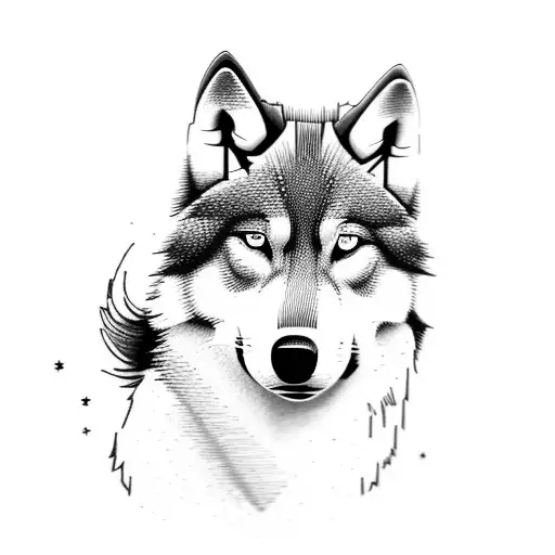 Background Woods With Little Wolf