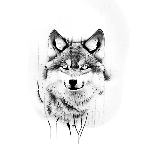 Background Woods With Little Wolf