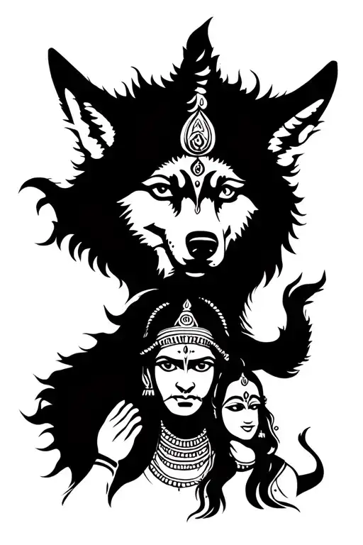 The Wolf And Lord Hanuman Ji With Shiva Rudra And Wanderlust