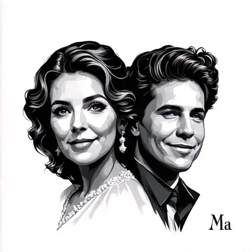 Mom And Dads Faces Beside Eachother Wiht Initials