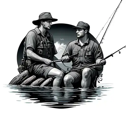 Two Brothers Fishing Scene