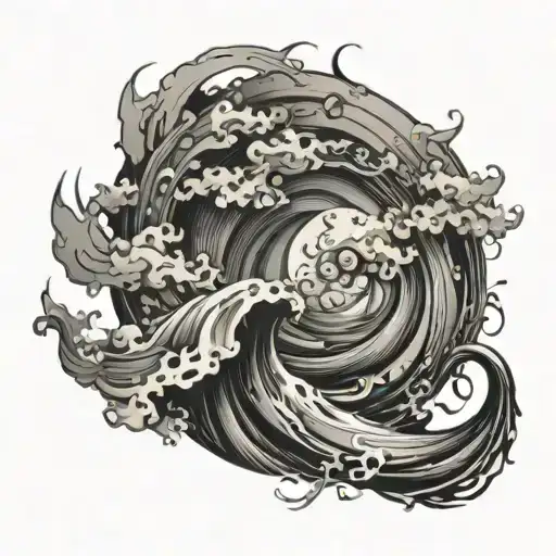 An Abstract Representation Of It Technology Merging With Ocean Waves