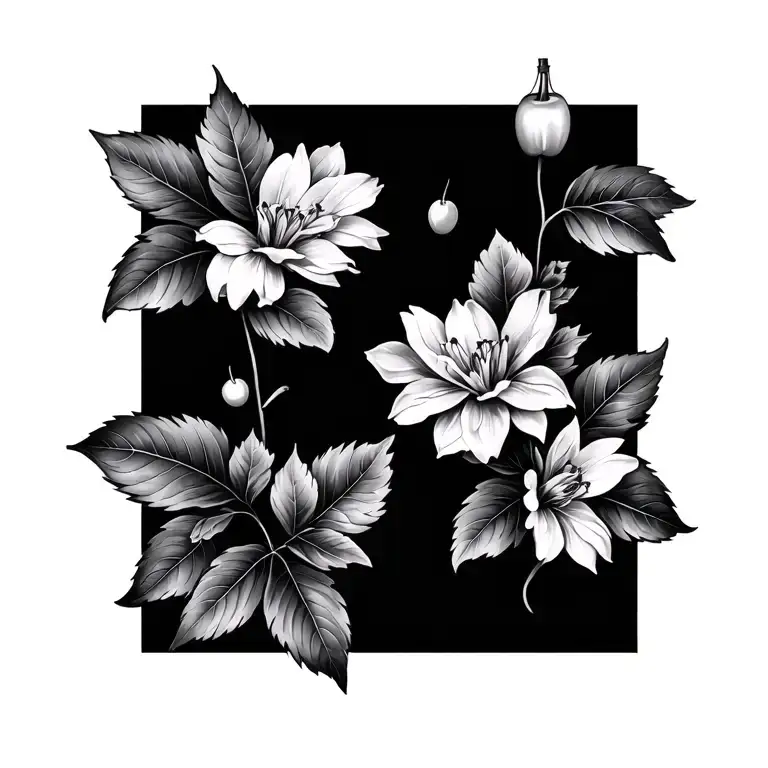 Flowers Leafs Cherry