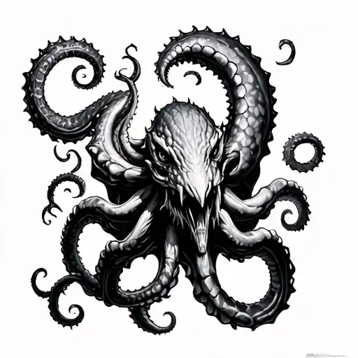Kraken Fighting Dark Figuers