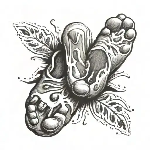 Foot Print With Name And Date