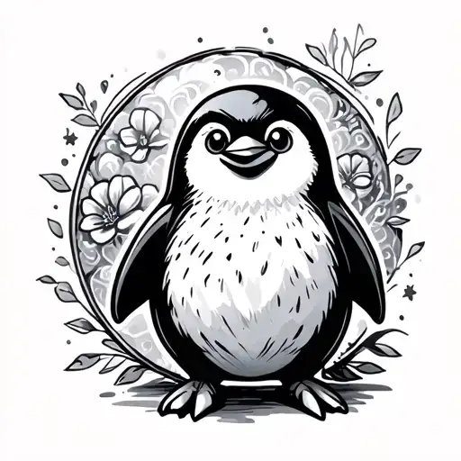 Black And White Pengiun Toy Outline