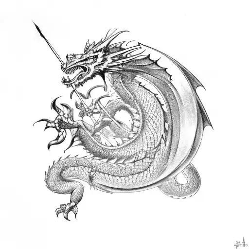 Dragon With Numbers 2562