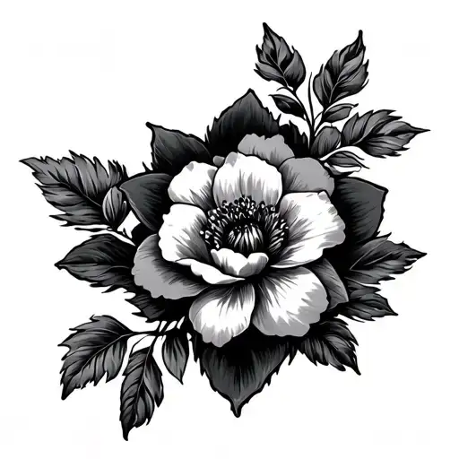 Last Name Shrader And Flower On Collarbone