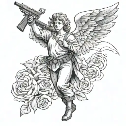Angel With Gun In Hand