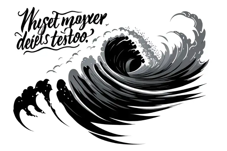 Wave Crashing With Quote Underneath