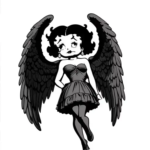 Betty Boop With Angel Wings Spread