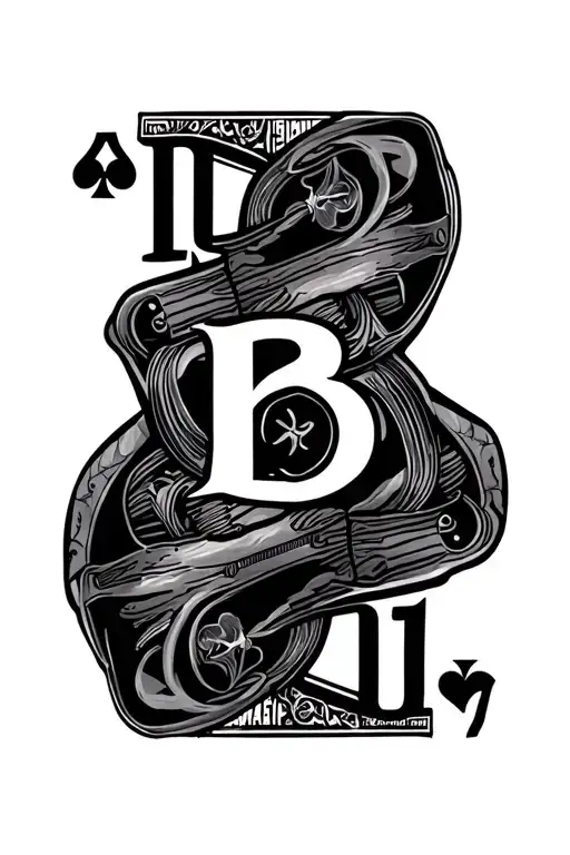 Ace Of Spades Card 'B' Initial Guns Drugs