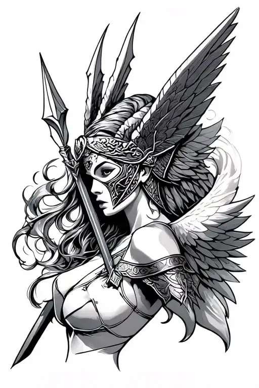 Masked Valkyrie And Spear