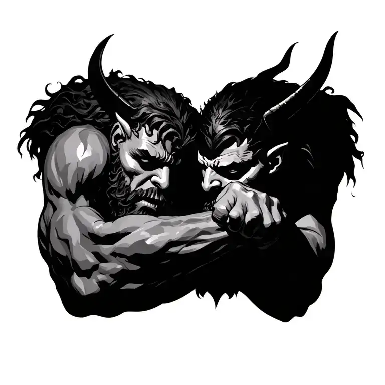 God And Devil Arm Wrestle