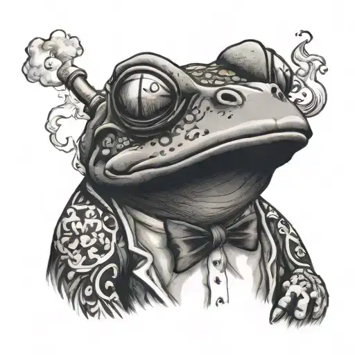 Gentleman Boxer Frog Smoking