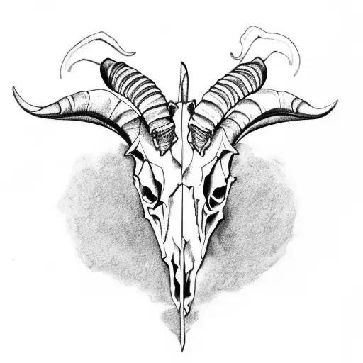 Capricorn Goat Skull