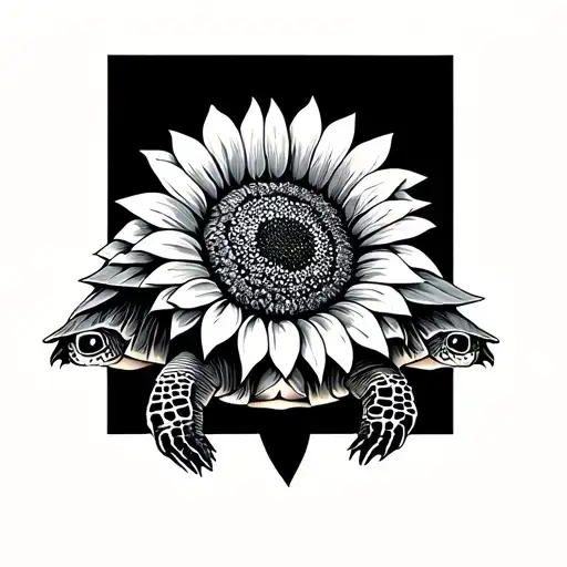 Turtle With Sunflower
