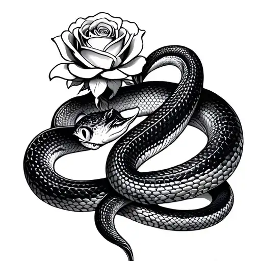 Snake With Rose