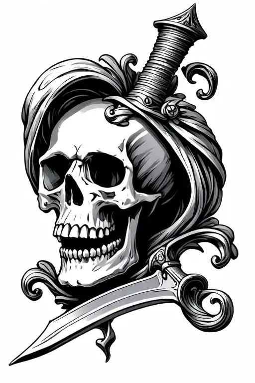 Skeleton Skull Pommel Dagger