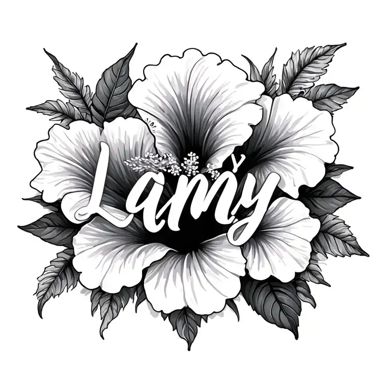 Hibiscus Flowers Surrounding Names Lanay Amy