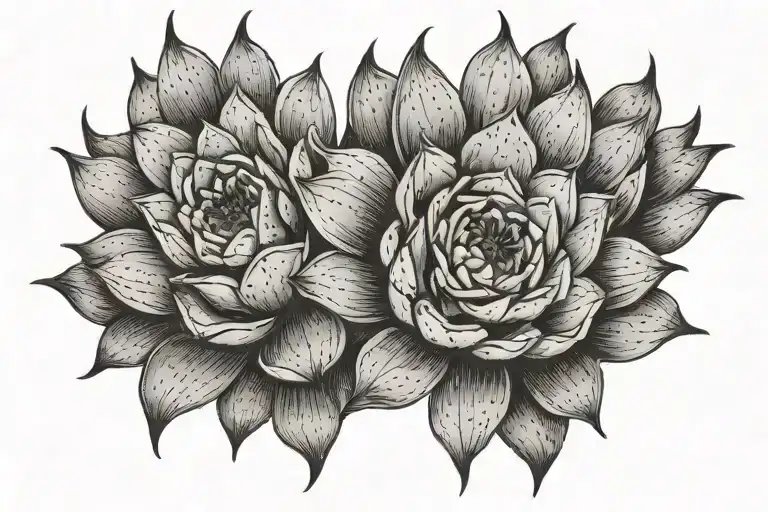 Cactus Protected By A Lotus