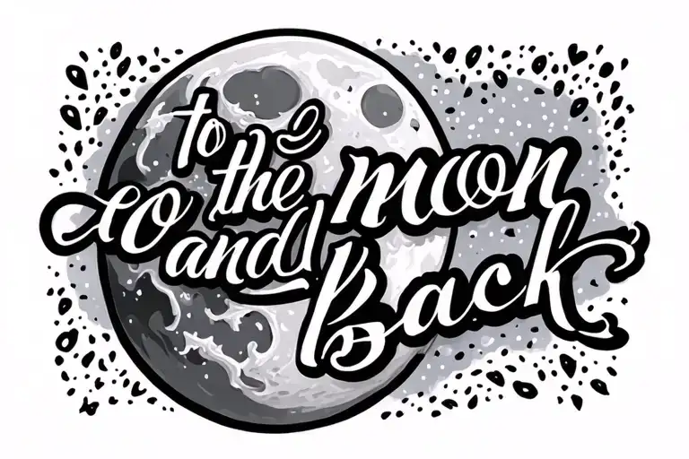 To The Moon And Back Cursive Writing