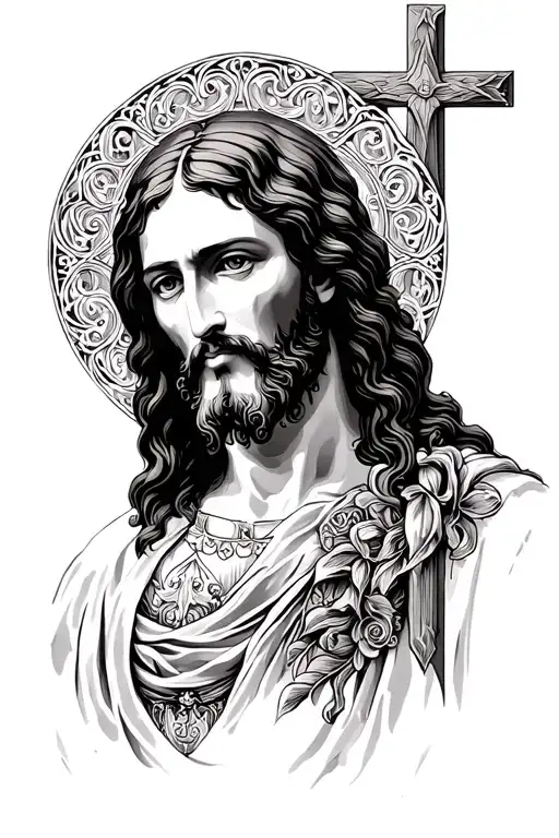 Jesus Christ Filigree Design