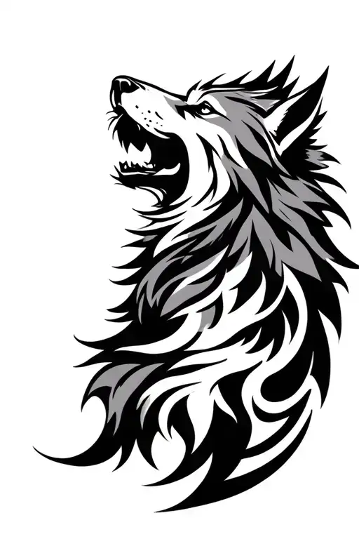 Wolf Howling Tribal