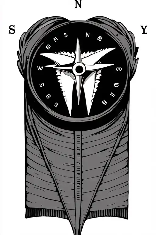 Compass With Shark Tooth Arrow Point