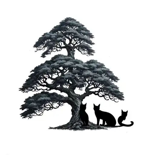 Cats And Tree From Lord Of The Rings