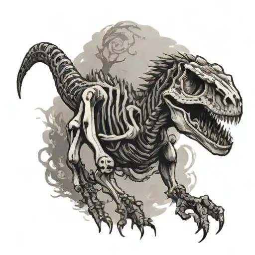 Velociraptor Skeleton Running